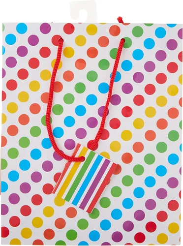 Vista 4 de Rainbow Birthday Bolsa de regalo de papel mediana (9 x 7 pulgadas), 1 unidad, diseño colorido y vibrante, calidad premium, ideal para regalos y más