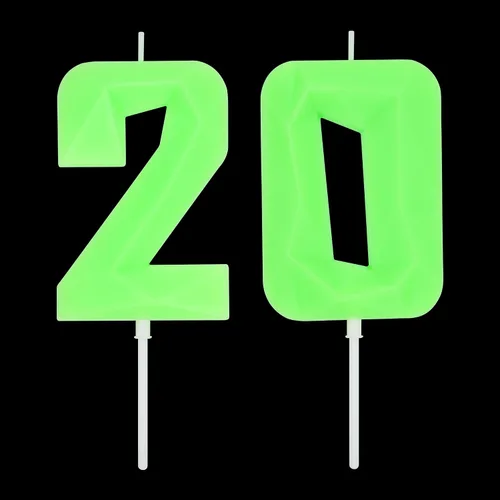 Vista 209 de DERVENTA Vela Grande de Cumpleaños Número 3D Verde Luminoso de 3.7 Pulgadas Celebración de Fiesta Aniversario Decoración Adorno para Pastel 1 Pieza