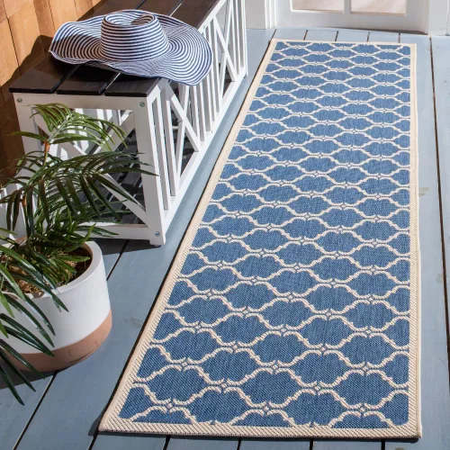 Vista 14 de SAFAVIEH Alfombra lavable al aire libre Courtyard Collection - 9 x 12 pies, beige y terracota, no desprende pelusa y fácil limpieza, ideal