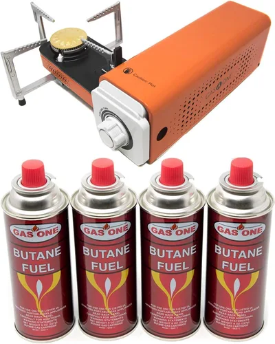 Vista 10 de GasOne GS-8300 - Estufa compacta de butano con estuche de transporte, estufa portátil plegable