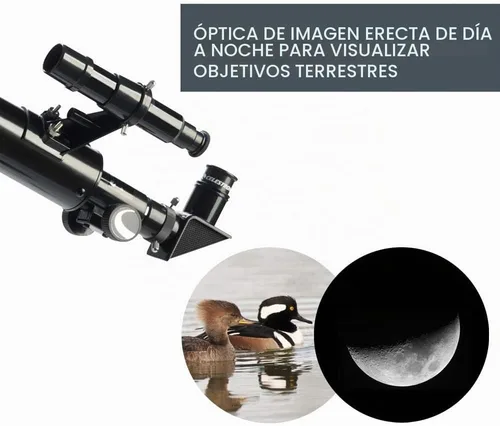 Vista 3 de Celestron - Telescopio PowerSeeker 50AZ - Telescopio manual Alt-Azimut para principiantes - Compacto y portátil - Paquete de software de astronomía
