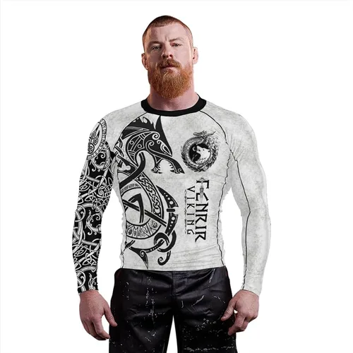 Vista 6 de FORMONIES POD Viking - Camiseta de compresión para hombre, manga larga, capa base para jiu jitsu