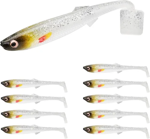 Vista 18 de TRUSCEND Shadtale Easy Catch Soft Fishing Lures, Unique Vibration and Action for Various Rigs, Paddle Tail Swimbaits Trailer for Bass, Trout