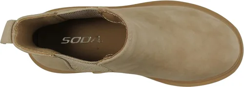 Vista 5 de Soda Pilot Botines Chelsea de tacón bajo para mujer, con doble elástico