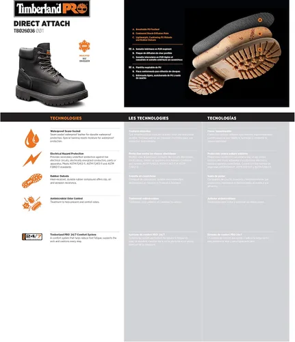 Vista 7 de Timberland PRO Botas de trabajo impermeables con aislamiento de punta suave de 6 pulgadas para hombre, caléndula