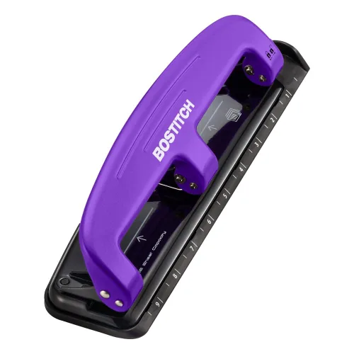 Vista 15 de Bostitch Office EZ Squeeze™ Perforadora de 3 agujeros con esfuerzo reducido, 12 hojas, azul (2103), 12 hojas azul
