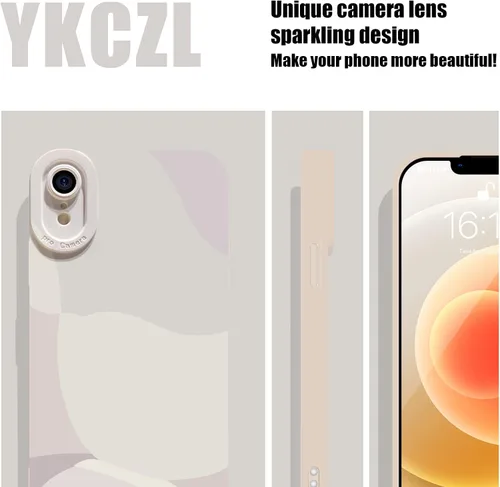 Vista 4 de Funda compatible con iPhone XR de 6.1 pulgadas, bonita funda protectora de lente de cámara completa, delgada, suave, a prueba de golpes, para Blanco