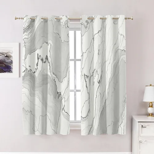Vista 125 de Cortinas opacas de poliéster multicapa marrón con diseño de bosque natural, 2 unidades, 26 x 24 pulgadas