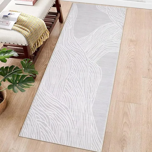 Vista 14 de GAOMON Alfombra moderna de 2 x 6 pies, alfombra suave de lana sintética, alfombra de entrada, contemporánea, antideslizante, alfombra larga