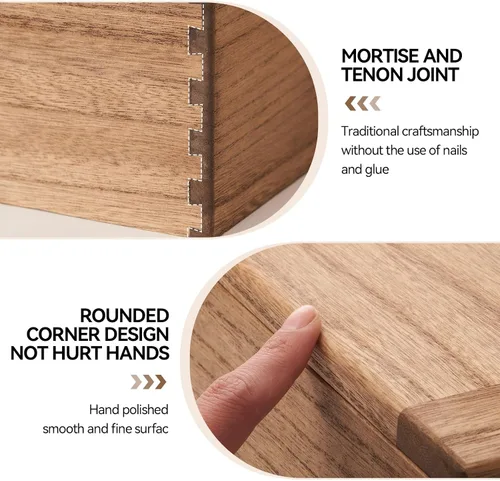 Vista 4 de KIRIGEN Caja de Almacenamiento de Madera con Tapa - Cajas Decorativas para Manualidades, Costura, Recuerdos, Memoria - Caja de Almacenamiento