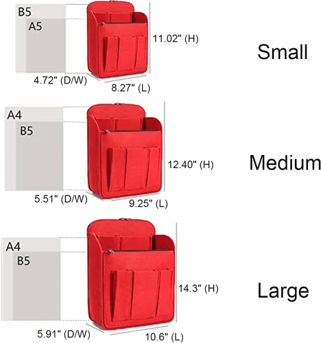 Vista 2 de Yoillione Organizador de mochila de fieltro para mujeres y hombres, mochila de viaje grande con alta capacidad, organizador de bolsas ligeras