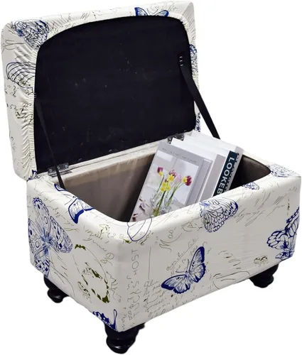 Vista 22 de FUANGUI Funda para Otomán Elástica de Almacenamiento Funda para Banco Otomán Impresa Plegable Banco de Almacenamiento Funda para Otomán Reposapiés