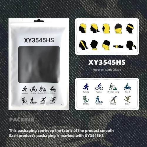 Vista 6 de Polaina de cuello de camuflaje, bufanda de esquí para hombres y mujeres, protección UV, resistente al viento, para pesca, caza, ciclismo