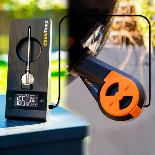 Vista 8 de ChefsTemp ProTemp 2 Plus - Termómetro inalámbrico para carne con controlador de temperatura, alcance ilimitado, Bluetooth y WiFi, ahumador