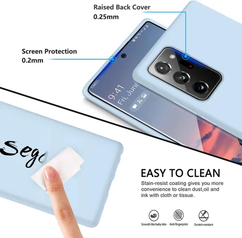 Vista 3 de Diseñada para Galaxy Note 20 Ultra, funda de goma de gel de silicona líquida a prueba de golpes, cojín de forro de tela de microfibra suave