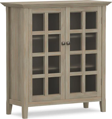 Vista 20 de SIMPLIHOME Acadian - Armario de madera maciza de 36" de ancho, color negro
