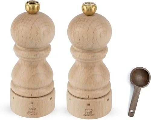 Vista 10 de Peugeot Paris u'Select - Molinillo manual de 6 ajustes de madera de haya con cuchara de especias de madera, fabricado en Francia
