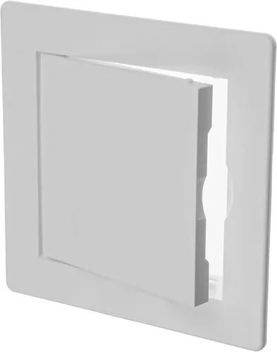 Vista 8 de Panel de acceso de plástico blanco de 4 x 4 pulgadas. Panel de puerta de eje de servicio. Plomería, electricidad, calefacción, panel de acceso