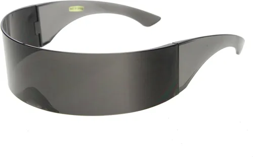 Vista 2 de zeroUV Gafas de sol Cyberpunk Futuristic Cyclops de los años 80 con lente espejada semitransparente