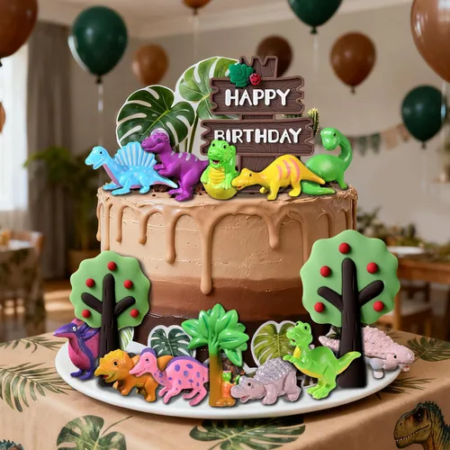 Vista 6 de Decoración de dinosaurio para tartas de cumpleaños