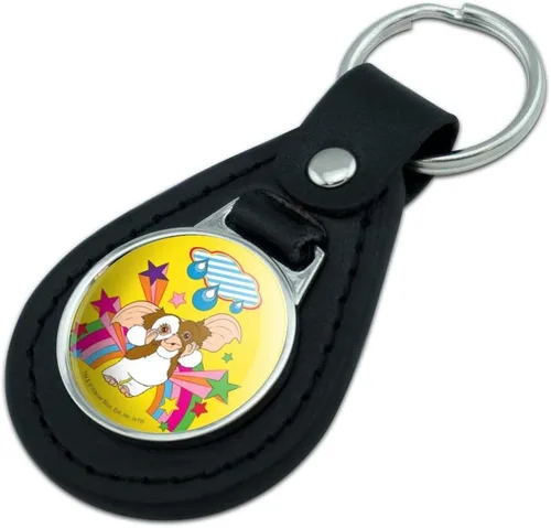 Vista 2 de GRAPHICS & MORE Llavero de cuero negro Gremlins Gizmo Rainbow, Negro