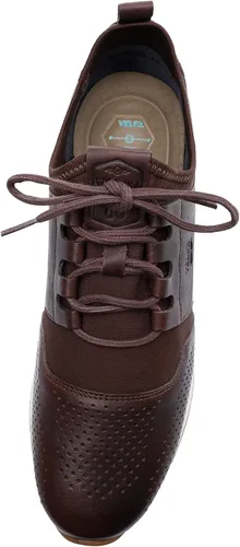 Vista 7 de VELEZ Zapatillas de cuero para hombre - Zapatos de vestir casuales de negocios - Tenis de moda con cordones