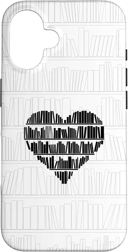 Vista 32 de Bookworm Book Lover Minimalist Heart White Case for iPhone 17