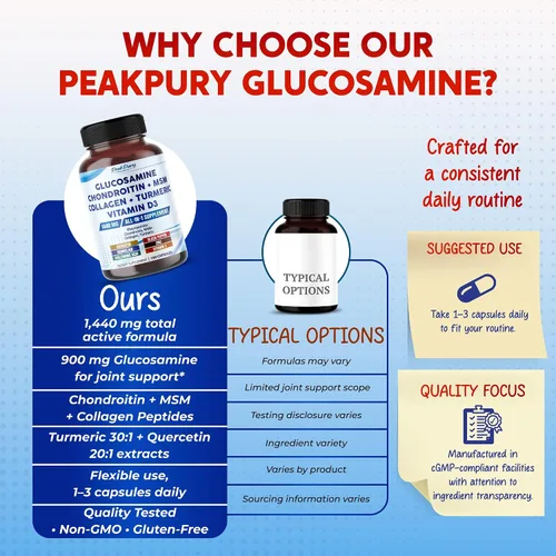 Vista 7 de Glucosamina HCl 1440 mg, fórmula 12 en 1 con colágeno, 150