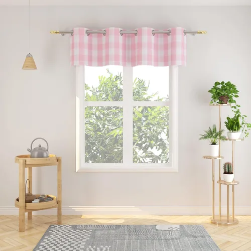 Vista 117 de Cortinas de 24 pulgadas de largo con diseño Buffalo Check Gingham Plaid para ventanas de cocina y baño, tratamiento para ventanas con 2 paneles
