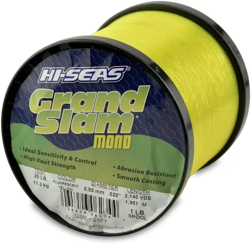 Vista 31 de Sedal de Pesca de Monofilamento HI-SEAS Grand Slam - Fuerte y Resistente a la Abrasión en Transparente, Rosa, Verde, Azul Ahumado, Amarillo Amarillo