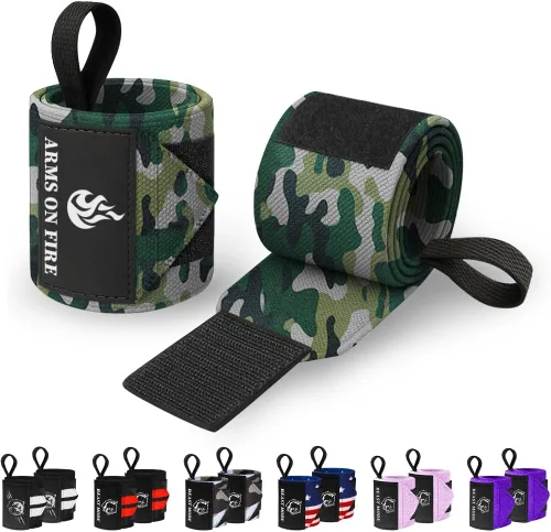 Vista 29 de TECEUM Weightlifting 18" & 12" Wrist Wraps with Thumb Loop – Heavy Duty Wrist Workout Braces for Men and Women – Ideal for Powerlifting, Strength