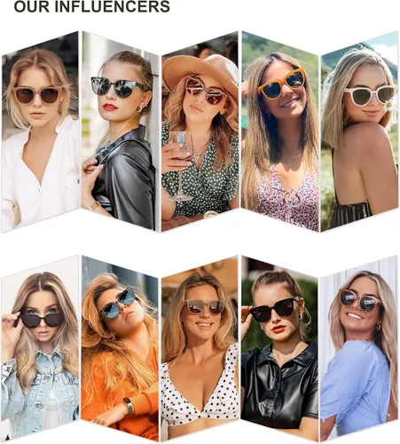 Vista 3 de SOJOS Gafas de sol redondas polarizadas para mujer, estilo moderno, protección UV, lentes de sol SJ2175, Varios