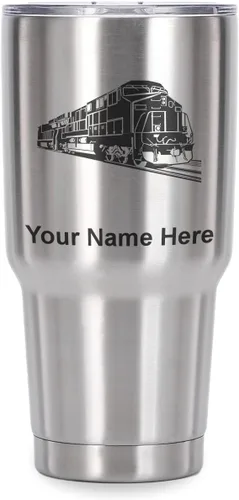Vista 41 de LaserGram Vaso aislado al vacío de 20 onzas, tren de carga, grabado personalizado incluido (negro)