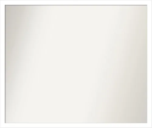 Vista 214 de Amanti Art Espejo de baño blanco para sobre el fregadero, 22 x 45 pulgadas, espejo de tocador rectangular blanco Lucie, marco de madera moderno