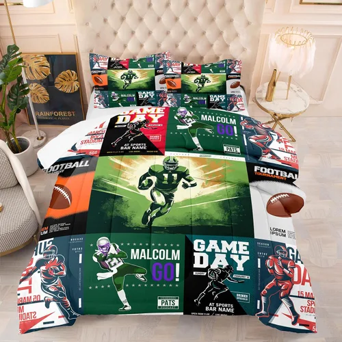 Vista 40 de Tailor Shop - Juegos de edredón deportivos para niños, tamaño completo, ropa de cama deportiva para niños, adolescentes, fútbol, baloncesto