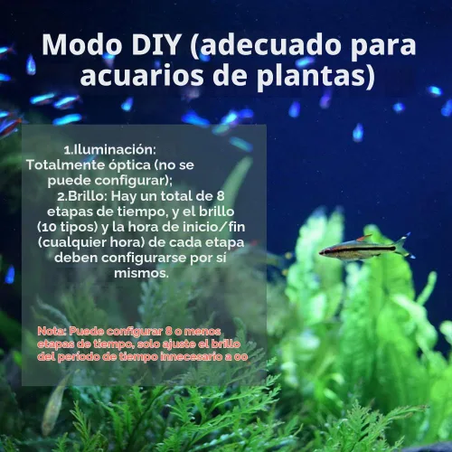 Vista 4 de Hygger - Luz LED programable para acuario, para peceras de plantas de 12~18 pulgadas de largo, espectro completo, con pantalla LCD de configuración