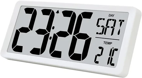Vista 15 de TXL Reloj de pared digital grande de 14.2 pulgadas, funciona con pilas, reloj digital con pantalla grande con día, fecha y temperatura, reloj