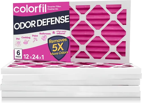 Vista 42 de Colorfil - Filtro de aire de 12 x 12 x 1 pulgadas, filtros que cambian de color para olores de gatos y perros, filtro de aire acondicionado MERV 8