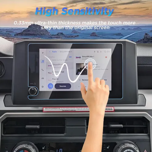 Vista 9 de Protector de pantalla HD para Toyota Tacoma 2024-2026/4Runner 2025-2026 Only for 8-Inch Screen, HD Glass, Sensitive Touch, 9H Hardness, Scratch