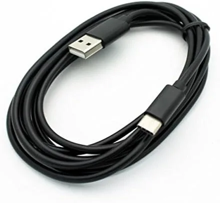 Vista 4 de Moto Z2 Force - Cable USB tipo C negro de 6 pies de largo con cable de carga turbo sincronización de carga rápida USB-C cable de transferencia