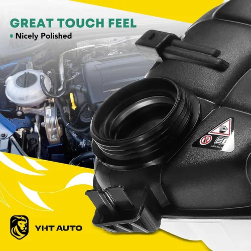 Vista 3 de YHTAUTO Depósito de expansión de depósito de desbordamiento de recuperación de refrigerante del motor sin tapa y sensor presurizados