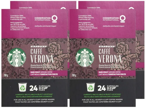 Vista 8 de Starbucks Caffe Verona Dark, K-Cup para cafeteras Keurig, 24 unidades (paquete de 4)
