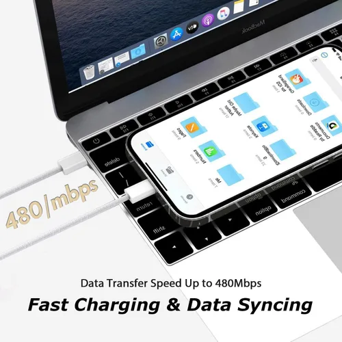 Vista 7 de Paquete de 3 cargadores USB C para iPhone 17 de carga rápida, cargador de pared de puerto tipo C de 20 W con cable trenzado USB C a C, compatible