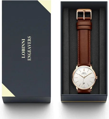 Vista 3 de Lobinni - Reloj de pulsera para hombre con calendario de lujo automático mecánico resistente al agua