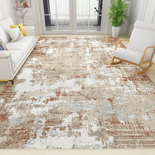 Vista 12 de Alfombras modernas de mediados de siglo cincuenta, colores retro atómicos sin costuras, alfombra de pasillo para exteriores, antideslizante, área