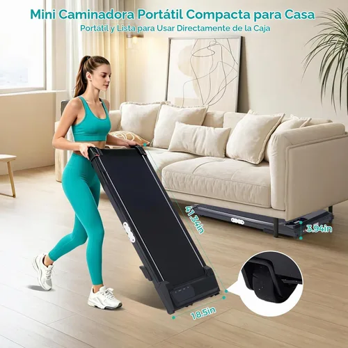 Vista 5 de Mini caminadora portátil con inclinación para el hogar pequeño