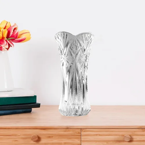 Vista 8 de CS - Jarrón de cristal de 12 pulgadas de alto, diseño de col, para flores y decoración. Bonita pieza brillante. Perfecto como regalo, adecuado