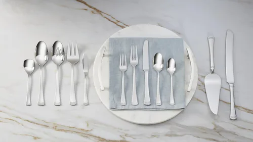 Vista 4 de LENOX Portola - Set de postre de 2 unidades, 2 piezas, metálico 18/10 stainless steel, mirror finish dishwasher safe includes cake server and