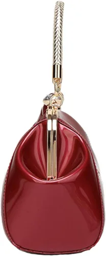 Vista 3 de ROUROU Bolso de mano brillante de cuero de charol para mujer, bolsa de mano con asa superior, bolsa de hombro de noche, cartera de boda, bolso