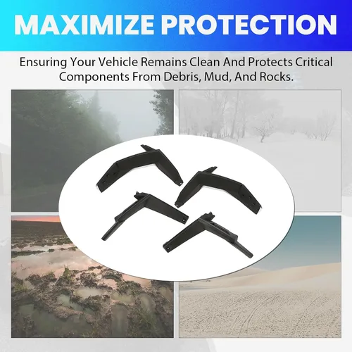 Vista 7 de KUAFU Fender Flare - Protector contra salpicaduras compatible con Polaris RZR Trail 900 EPS UTV 2014-2024, protectores de barro, protección contra